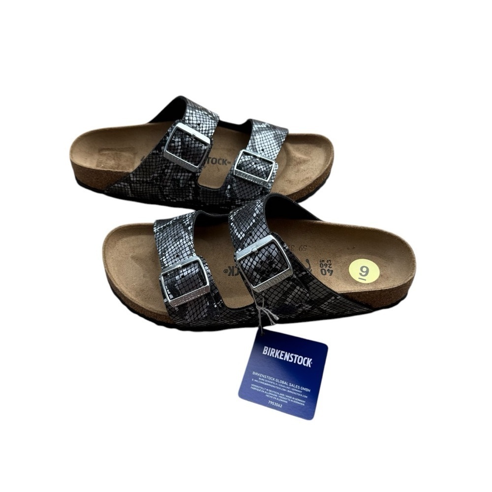 NWT Birkenstock Metallic Snake Print Arizona Sandals Womens Size 9 - 9.5